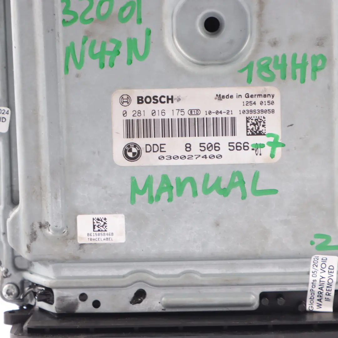 BMW E90 E91 LCI 320d N47N 163HP Engine Unit ECU Kit DDE CAS3 Key Manual - SKU 8506566-7 - Part number 8506566