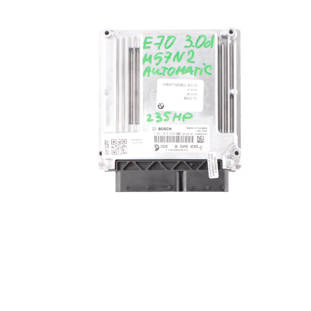 BMW E60 LCI 530d X5 E70 3.0d M57N2 235HP Engine ECU KIT DDE CAS3 + Key - SKU 8509035-1 - Part number 8509035