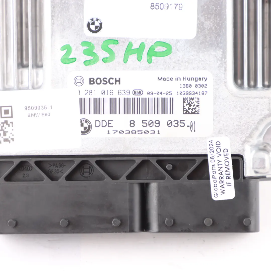 BMW E60 LCI 530d X5 E70 3.0d M57N2 235HP Engine ECU KIT DDE CAS3 + Key - SKU 8509035-1 - Part number 8509035