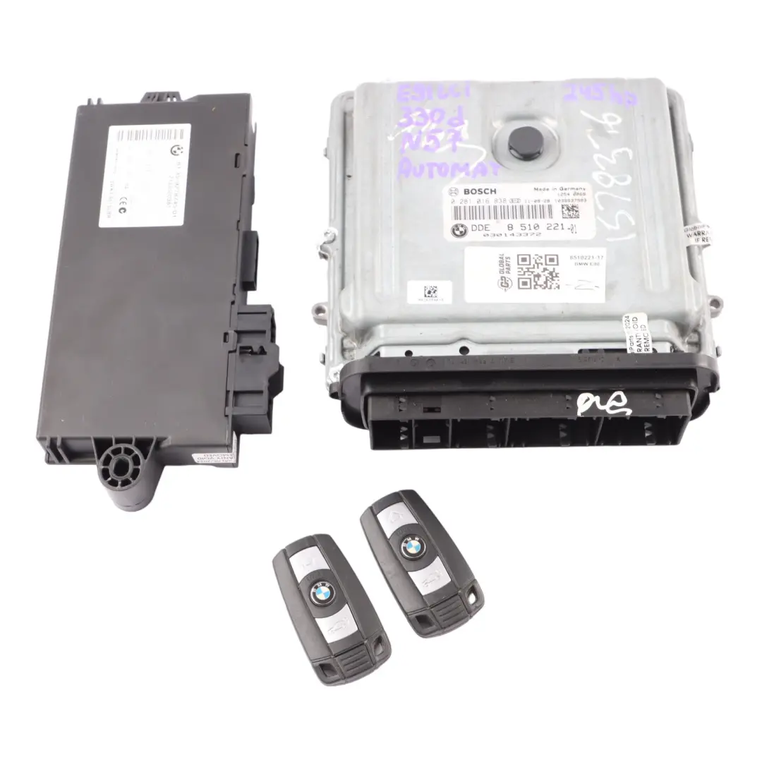 N57 245HP Engine Control Unit ECU Kit CAS3 Key to BMW E90 E91 LCI E92 330d Diesel with Part number 8510221 BMW E90 E91 LCI E92 330d Diesel N57 245HP Engine Control Unit ECU Kit CAS3 Key - SKU 8510221-17 - Part number 8510221