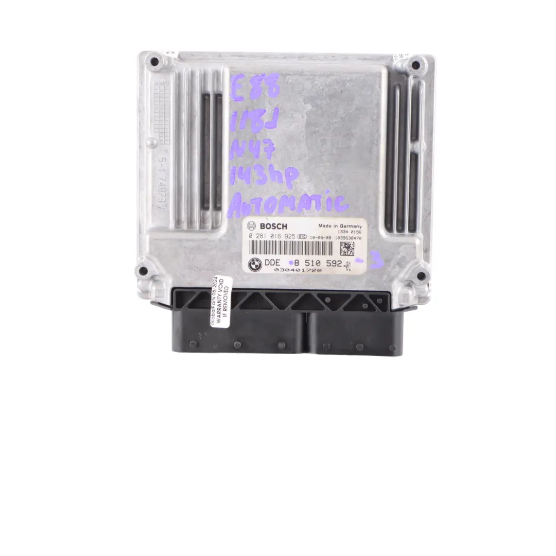 BMW E81 E87 E90 LCI 118d 318d N47 143HP ECU Kit DDE CAS3 Key Automatic - SKU 8510592-3 - Part number 8510592