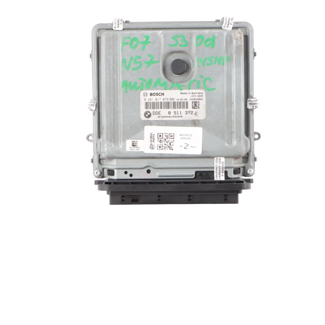 N57 Engine Control ECU Kit DDE CAS4 Key Automatic to BMW F01 F07 530d 730d with Part number 8511372 BMW F01 F07 530d 730d N57 Engine Control ECU Kit DDE CAS4 Key Automatic - SKU 8511372-2 - Part number 8511372