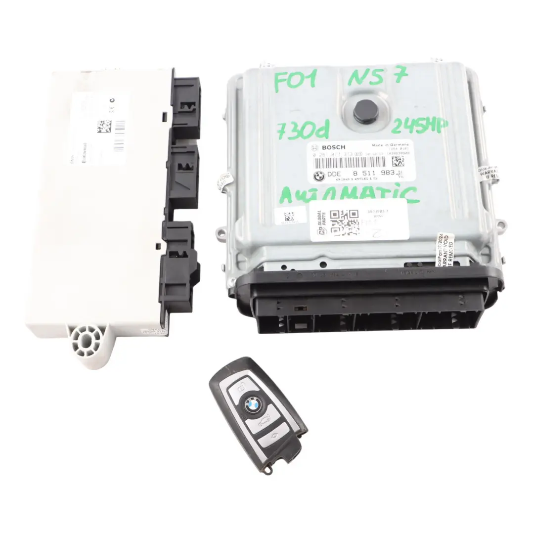 N57 Engine Control ECU Kit DDE CAS4 Key Automatic BMW F01 F07 530d 730d - SKU 8511983-1 - Part number 8511983