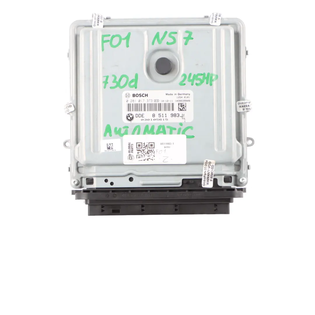 N57 Engine Control ECU Kit DDE CAS4 Key Automatic to BMW F01 F07 530d 730d with Part number 8511983 BMW F01 F07 530d 730d N57 Engine Control ECU Kit DDE CAS4 Key Automatic - SKU 8511983-1 - Part number 8511983