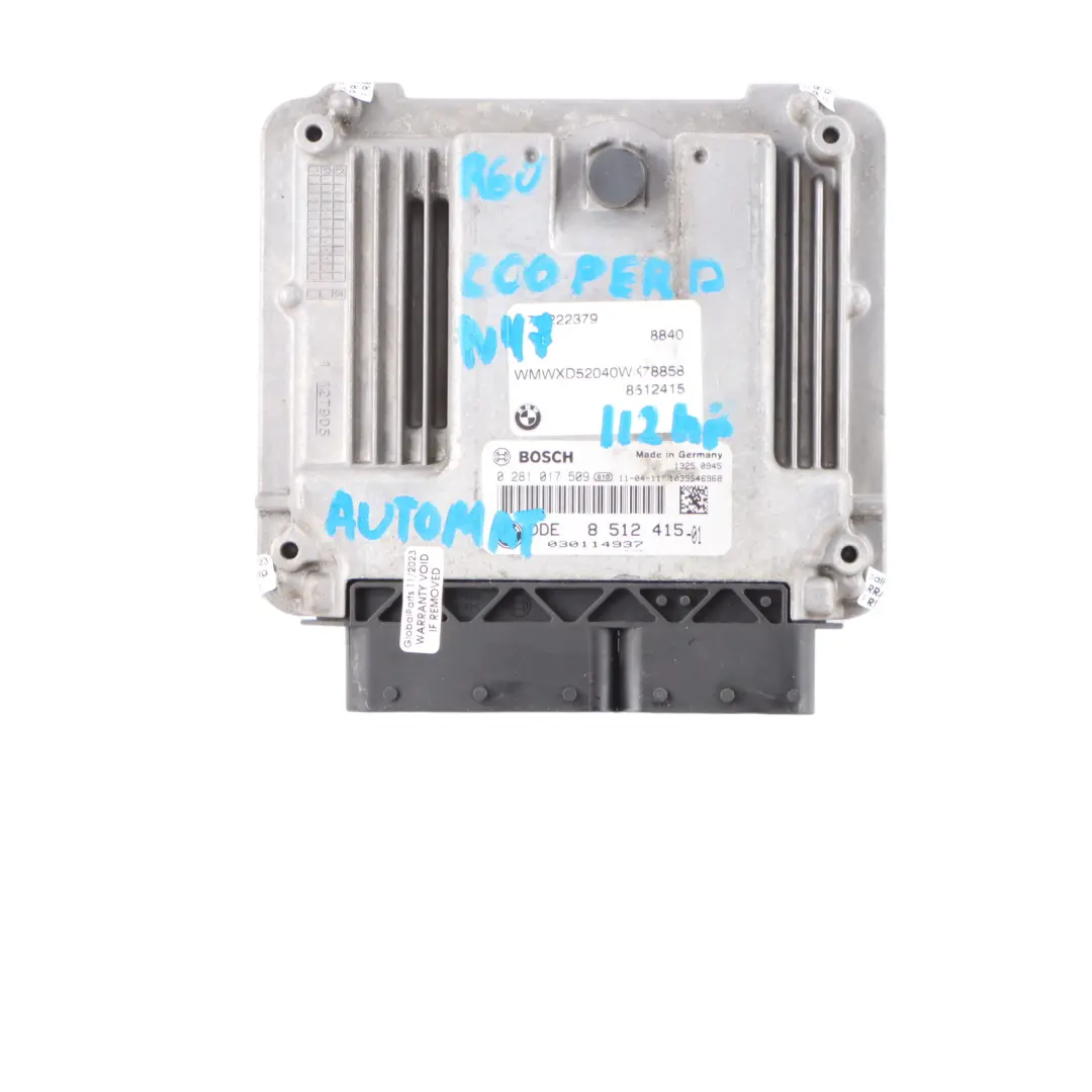 Mini Cooper D R55 R56 LCI N47N 112HP Diesel Engine ECU Kit DDE CAS3 Keys - SKU 8512415-10 - Part number 8512415