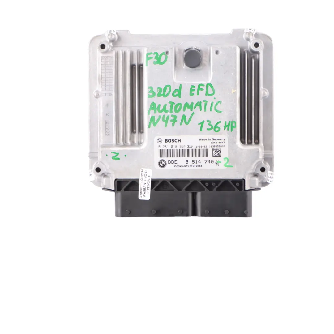 BMW F30 F31 320d ed Diesel N47N 163HP ECU Kit DDE 8584276 + Key + FEM Automatic - SKU 8514740-2 - Part number 8514740