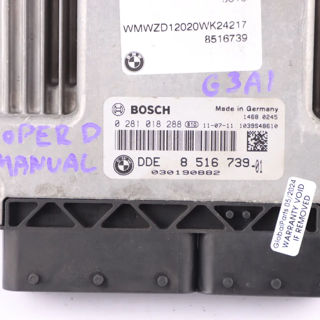 Mini Cooper D R55 R56 LCI R60 N47N Engine Control ECU Kit DDE Manual - SKU 8516739-5 - Part number 8516739