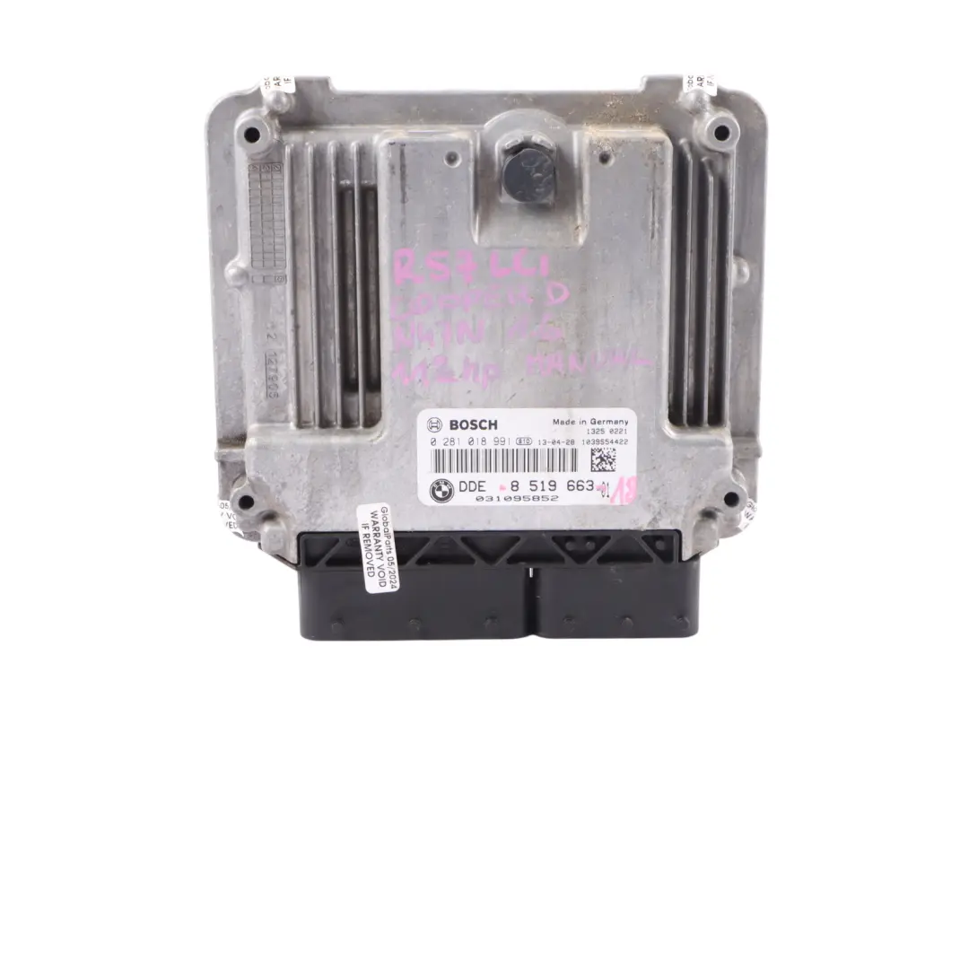 Mini Cooper D R55 R56 LCI N47N 1.6 112HP Diesel ECU Kit DDE CAS3 Keys - SKU 8519663-18 - Teilenummer 8519663
