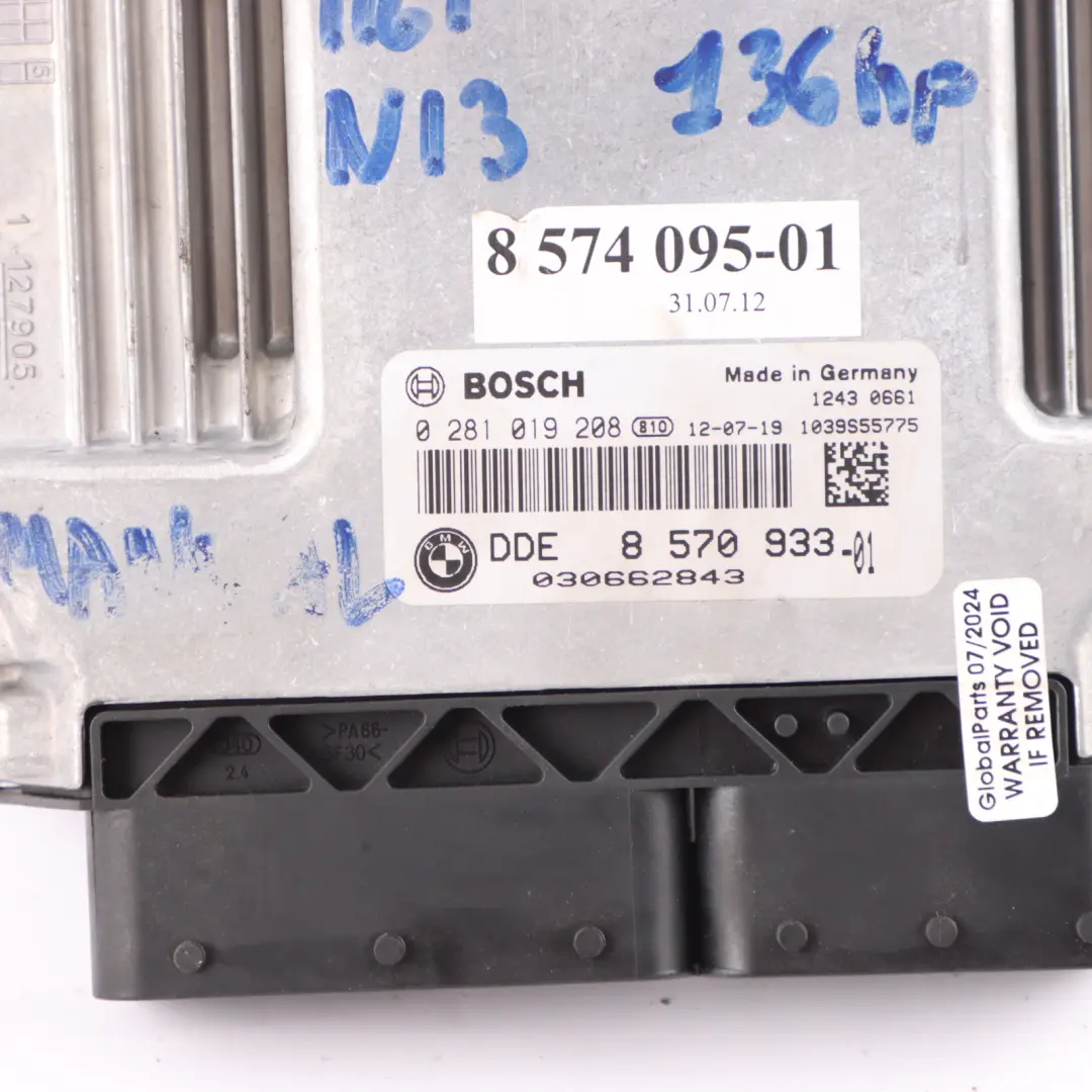 BMW F20 F21 116d N13 136HP Engine ECU Kit DDE Key Lock FEM Manual - SKU 8570933-3 - Part number 8570933