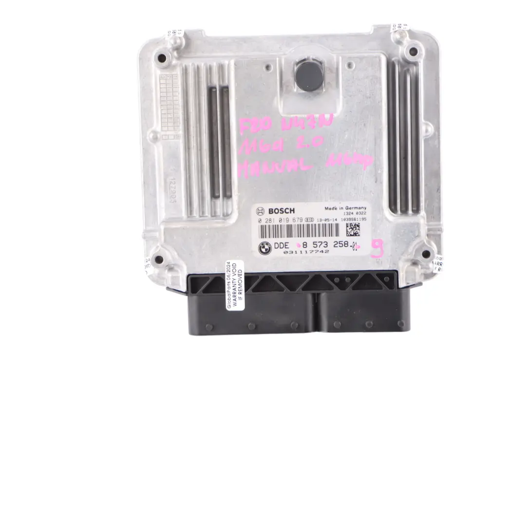 BMW F20 F21 F30 116d 316d N47N 116HP ECU Kit DDE + Key + FEM Manual - SKU 8573258-9 - Part number 8573258