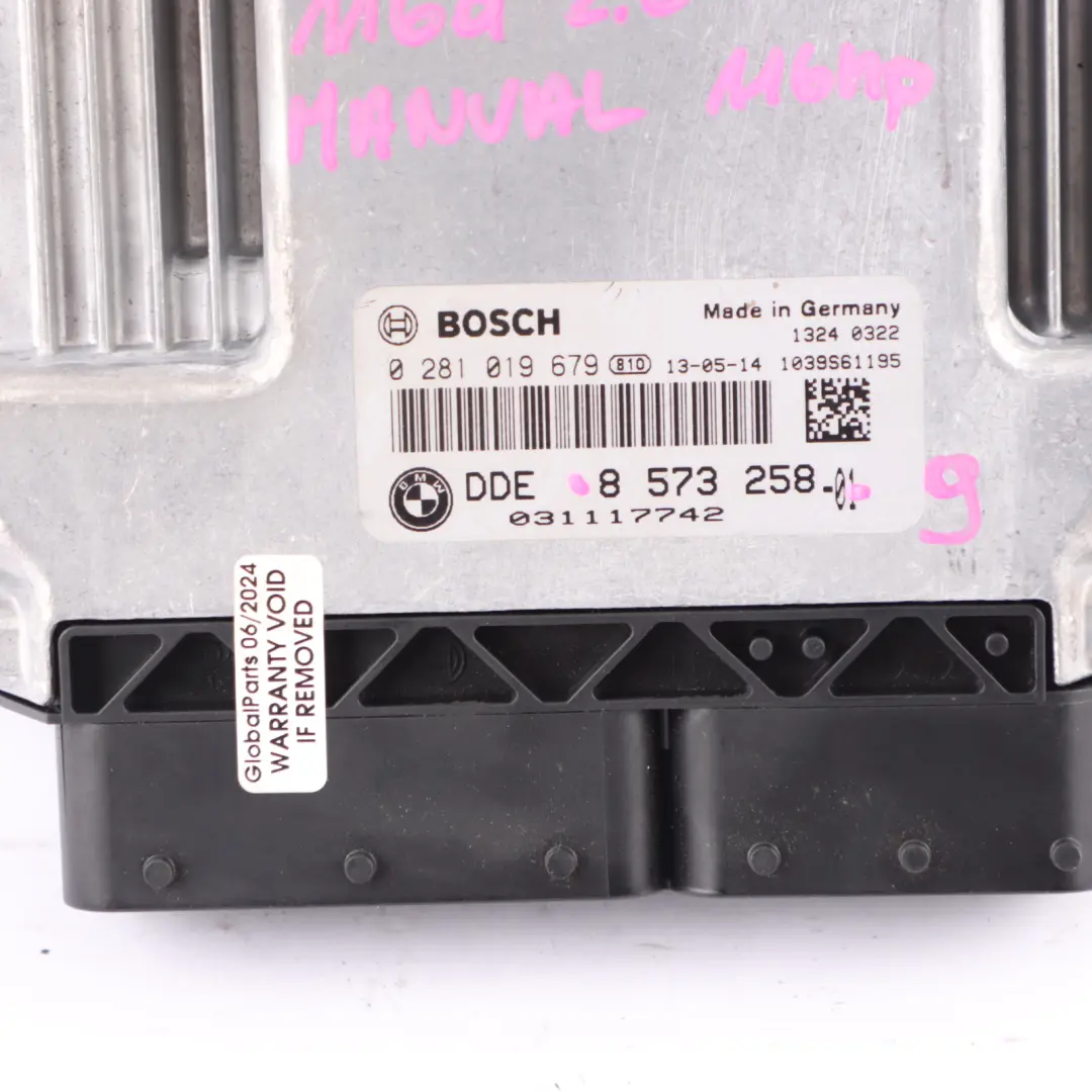 BMW F20 F21 F30 116d 316d N47N 116HP ECU Kit DDE + Key + FEM Manual - SKU 8573258-9 - Part number 8573258
