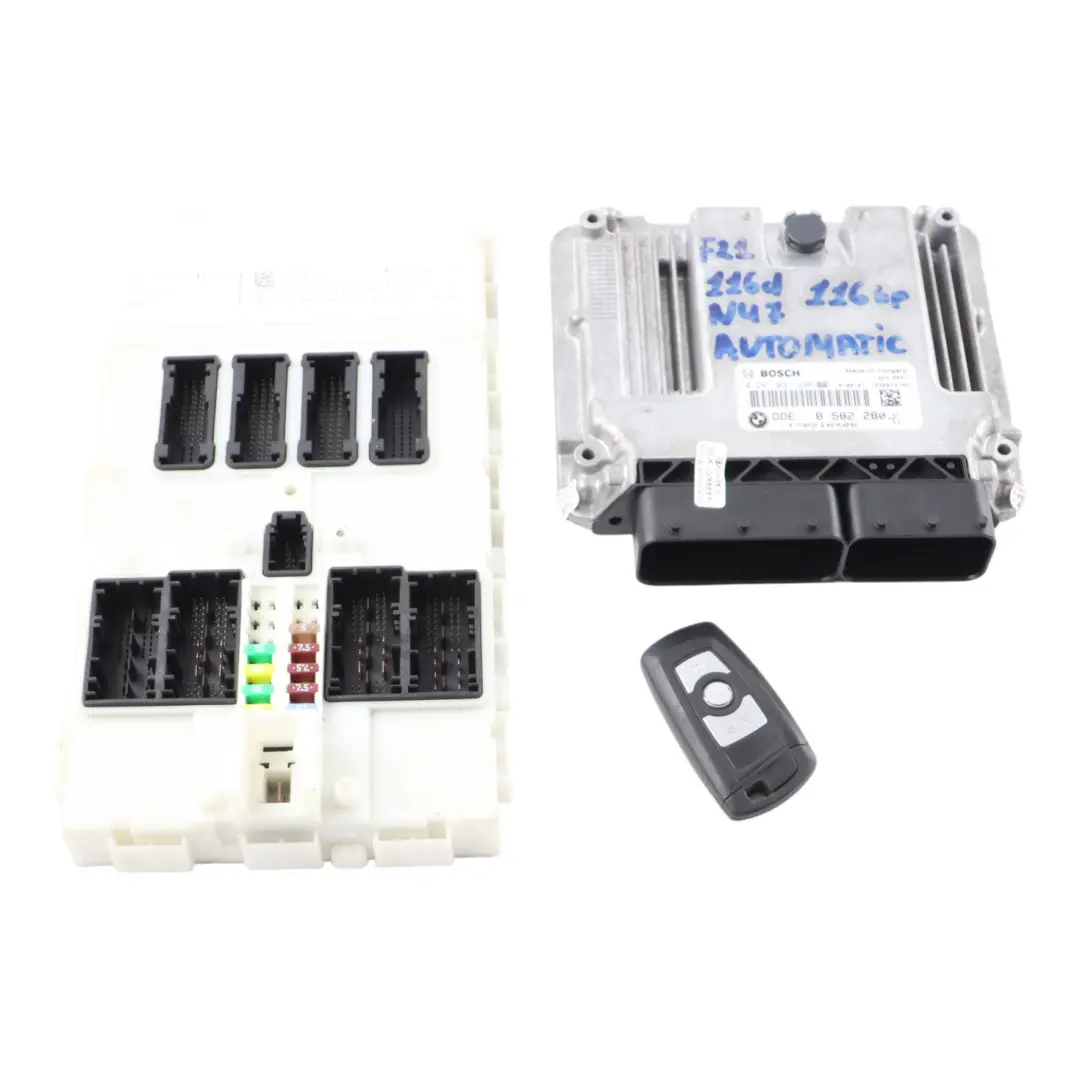 N47N 116HP Engine ECU Kit DDE + Key + FEM Automatic to BMW F20 F21 116d with Part number 8582280 BMW F20 F21 116d N47N 116HP Engine ECU Kit DDE + Key + FEM Automatic - SKU 8582280-6 - Part number 8582280