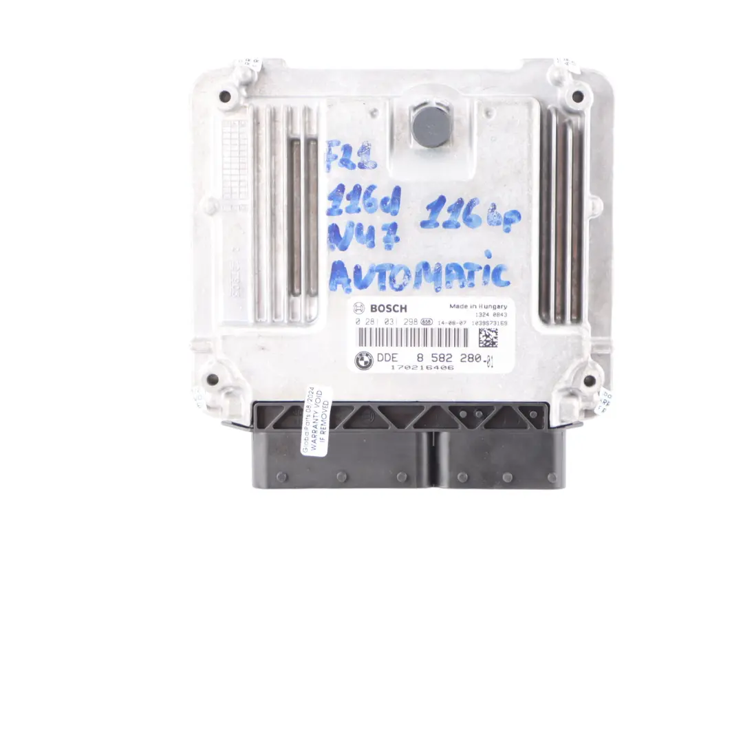 N47N 116HP Engine ECU Kit DDE + Key + FEM Automatic to BMW F20 F21 116d with Part number 8582280 BMW F20 F21 116d N47N 116HP Engine ECU Kit DDE + Key + FEM Automatic - SKU 8582280-6 - Part number 8582280