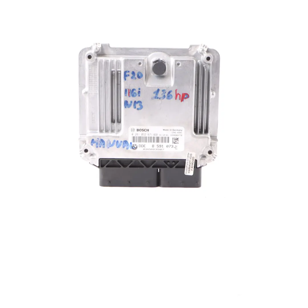 136HP N13 Engine ECU Unit DDE Manual to BMW F20 116i F30 316i with Part number 8591073 BMW F20 116i F30 316i 136HP N13 Engine ECU Unit DDE Manual - SKU 8591073-6 - Part number 8591073