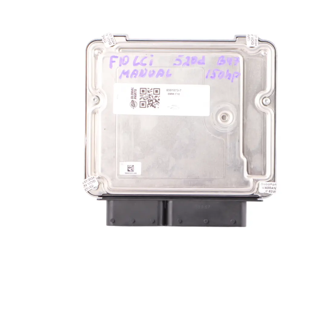 BMW F10 F11 LCI 520d B47 190HP Engine Control Unit ECU DDE Manual - SKU 8591073-7 - Part number 8591073