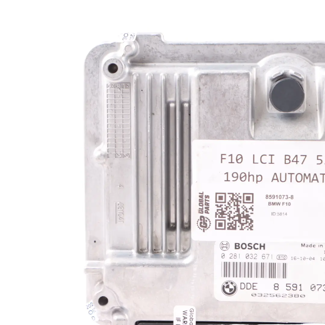 B47 190HP Engine Control Unit ECU DDE Automatic to BMW F10 F11 LCI 520d with Part number 8591073 BMW F10 F11 LCI 520d B47 190HP Engine Control Unit ECU DDE Automatic - SKU 8591073-8 - Part number 8591073