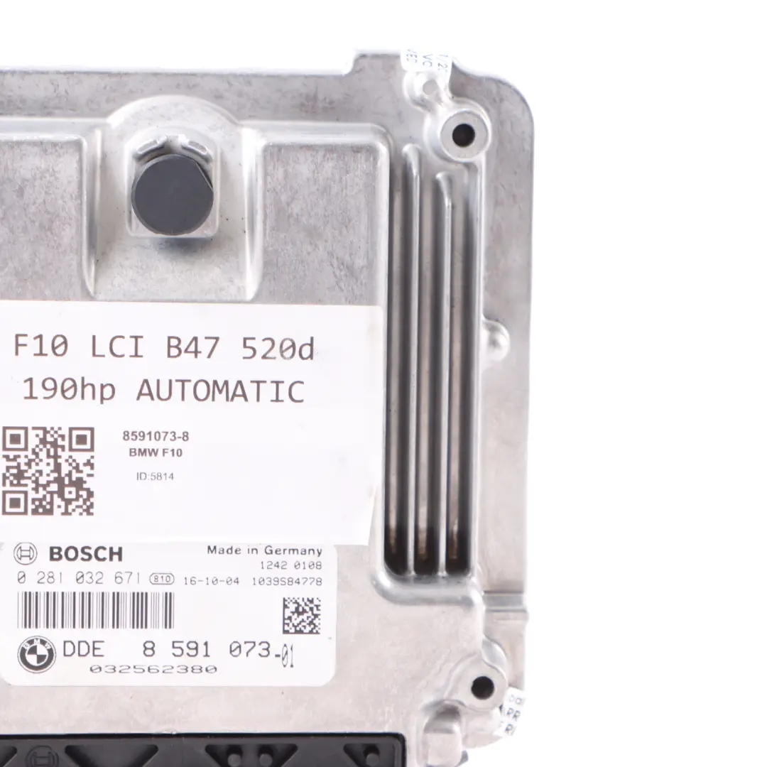 BMW F10 F11 LCI 520d B47 190HP Engine Control Unit ECU DDE Automatic - SKU 8591073-8 - Part number 8591073
