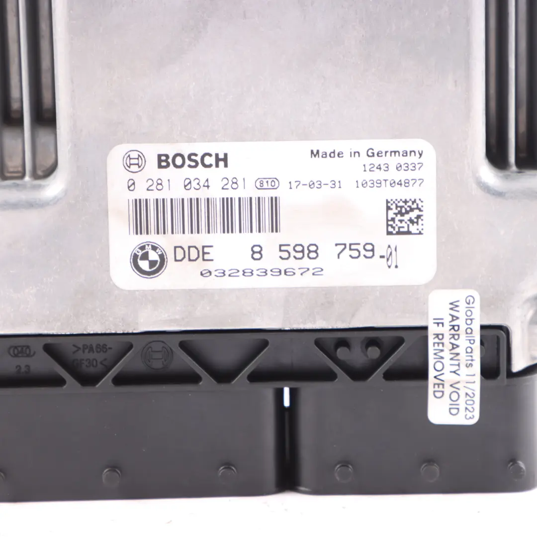 BMW F20 F30 LCI 120d 320d 163HP B47 Engine Unit ECU Kit DDE Automatic - SKU 8598759-4 - Part number 8598759