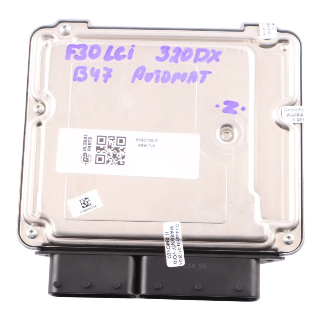 320dX 190HP B47 ECU DDE Engine Control Unit Automatic to BMW F30 LCI Diesel with Part number 8598759 BMW F30 LCI Diesel 320dX 190HP B47 ECU DDE Engine Control Unit Automatic - SKU 8598759-5 - Part number 8598759