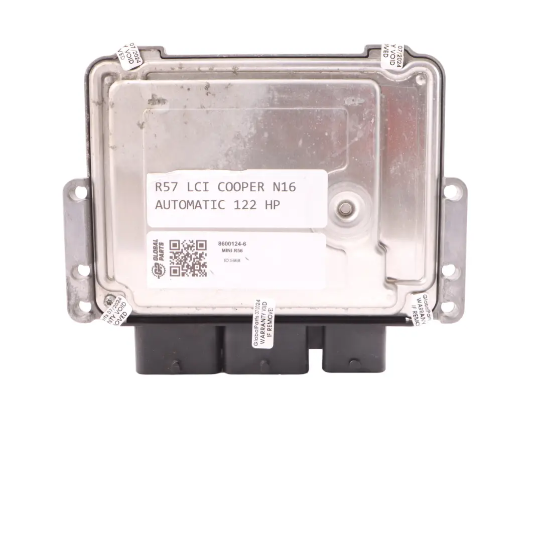 122HP Modulo Unità Controllo Motore ECU DME per Mini Cooper R56 LCI R60 N16 con numero di parte 8600124 Mini Cooper R56 LCI R60 N16 122HP Modulo Unità Controllo Motore ECU DME - SKU 8600124-6 - Numero di parte 8600124