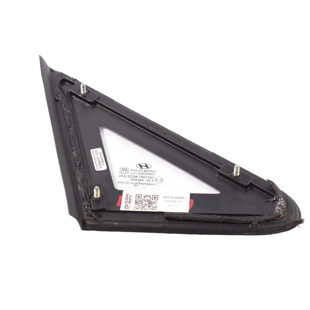 Side Quarter Window Front Left N/S Triangle Glass AS2 to Hyundai H-1 with Part number 86170-4H050 Hyundai H-1 Side Quarter Window Front Left N/S Triangle Glass AS2 - SKU 86170-4H050 - Part number 86170-4H050