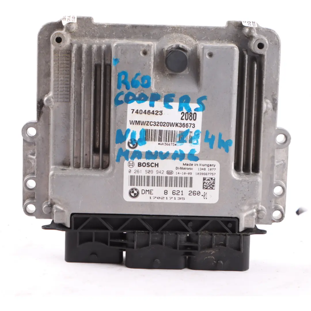 Control Unit Module DME Manual to Mini Cooper S R60 N18 184 HP Engine with Part number 8621260 Mini Cooper S R60 N18 184 HP Engine Control Unit Module DME Manual - SKU 8621260-1 - Part number 8621260