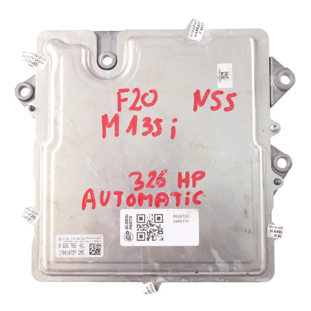 N55 326HP Unidad de Control del Motor ECU DME Automático para BMW F20 M135i con número de pieza 8626762 BMW F20 M135i N55 326HP Unidad de Control del Motor ECU DME Automático - SKU 8626762 - Número de pieza 8626762