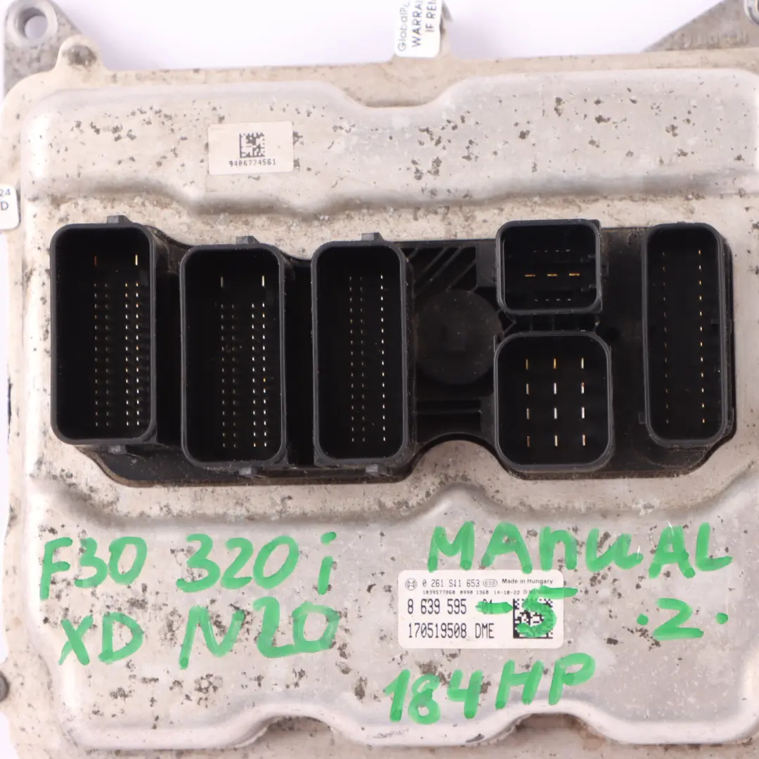 N20 184HP Engine Unit ECU Kit DME Manual to BMW F30 320i F32 420i Xd with Part number 8639595 BMW F30 320i F32 420i Xd N20 184HP Engine Unit ECU Kit DME Manual - SKU 8639595-5 - Part number 8639595