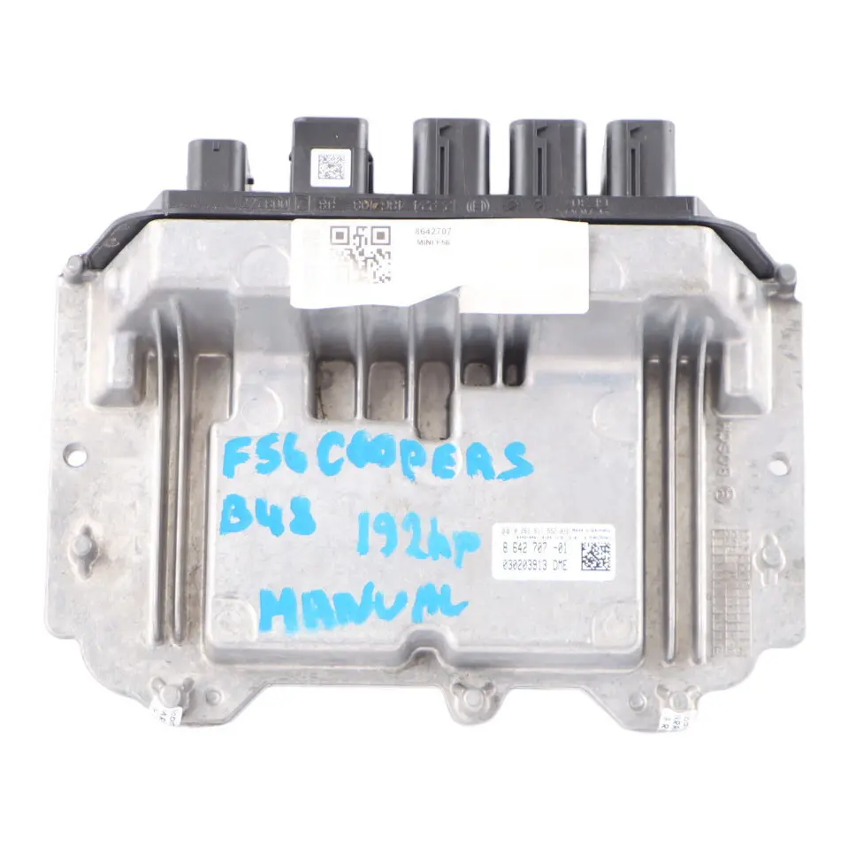 Control Unit ECU DME Manual to Mini Cooper S F55 F56 B48 Petrol Engine with Part number 8642707 Mini Cooper S F55 F56 B48 Petrol Engine Control Unit ECU DME Manual - SKU 8642707 - Part number 8642707