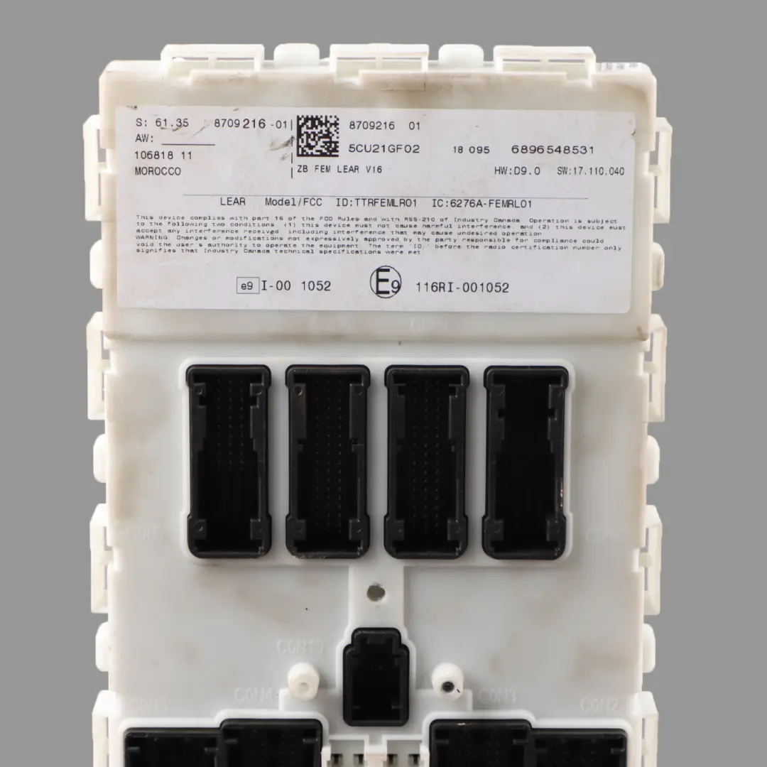 Body Control Comfort Module Unit FEM ECU LR01 to BMW F20 F21 F30 F31 F32 with Part number 8709216 BMW F20 F21 F30 F31 F32 Body Control Comfort Module Unit FEM ECU LR01 - SKU 8709216 - Part number 8709216