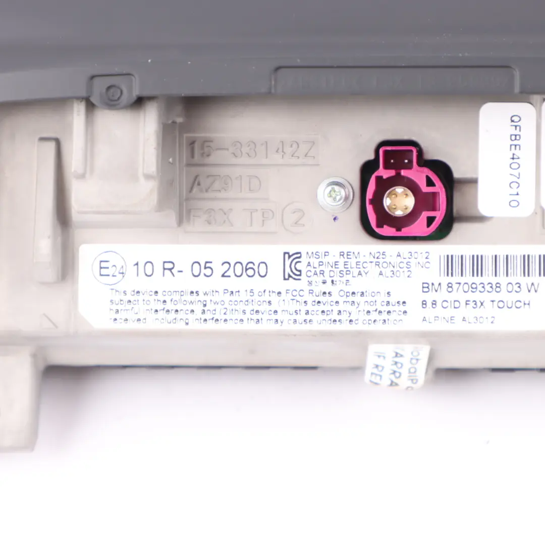  On-Board Screen BMW F20 F30 LCI Information Display Touch Monitor 8,8" - SKU 8709338 - Part number 8709338