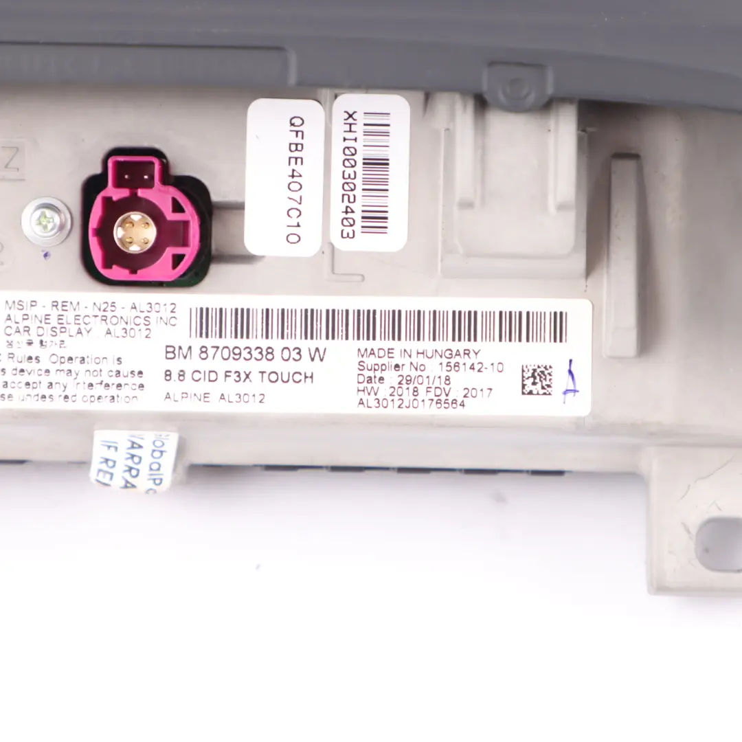  On-Board Screen BMW F20 F30 LCI Information Display Touch Monitor 8,8" - SKU 8709338 - Part number 8709338
