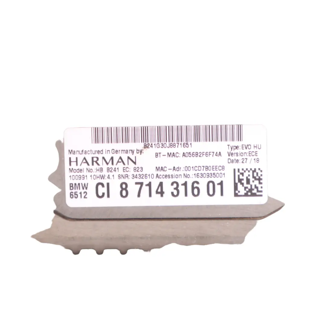 Head Unit Media Navigation Headunit Player Controller to BMW F10 F20 F30 with Part number 8714316 BMW F10 F20 F30 Head Unit Media Navigation Headunit Player Controller - SKU 8714316 - Part number 8714316