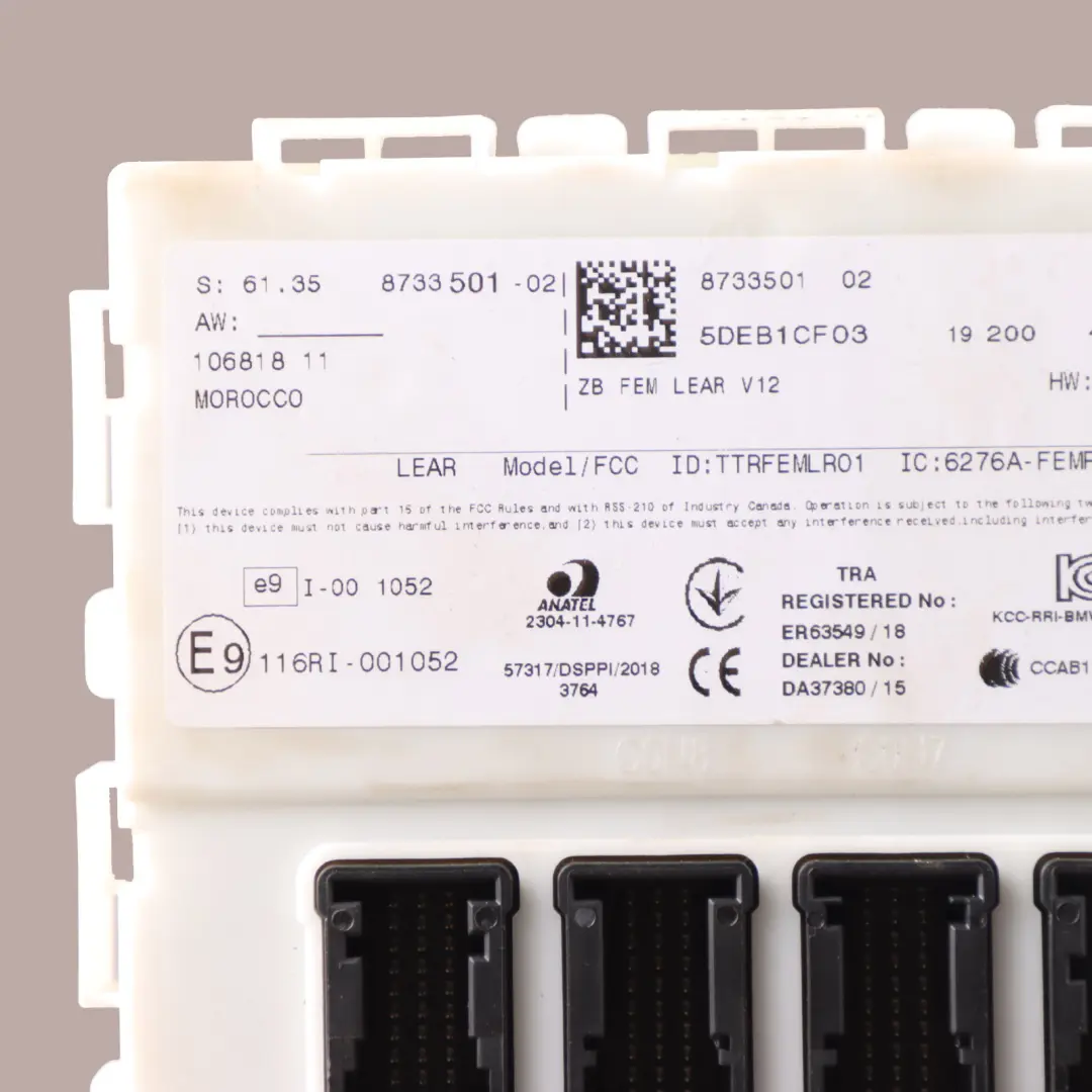 BMW F20 F21 F31 F32 F87 module comfort commande de la carrosserie BCM - SKU 8733501 - Numéro de pièce 8733501