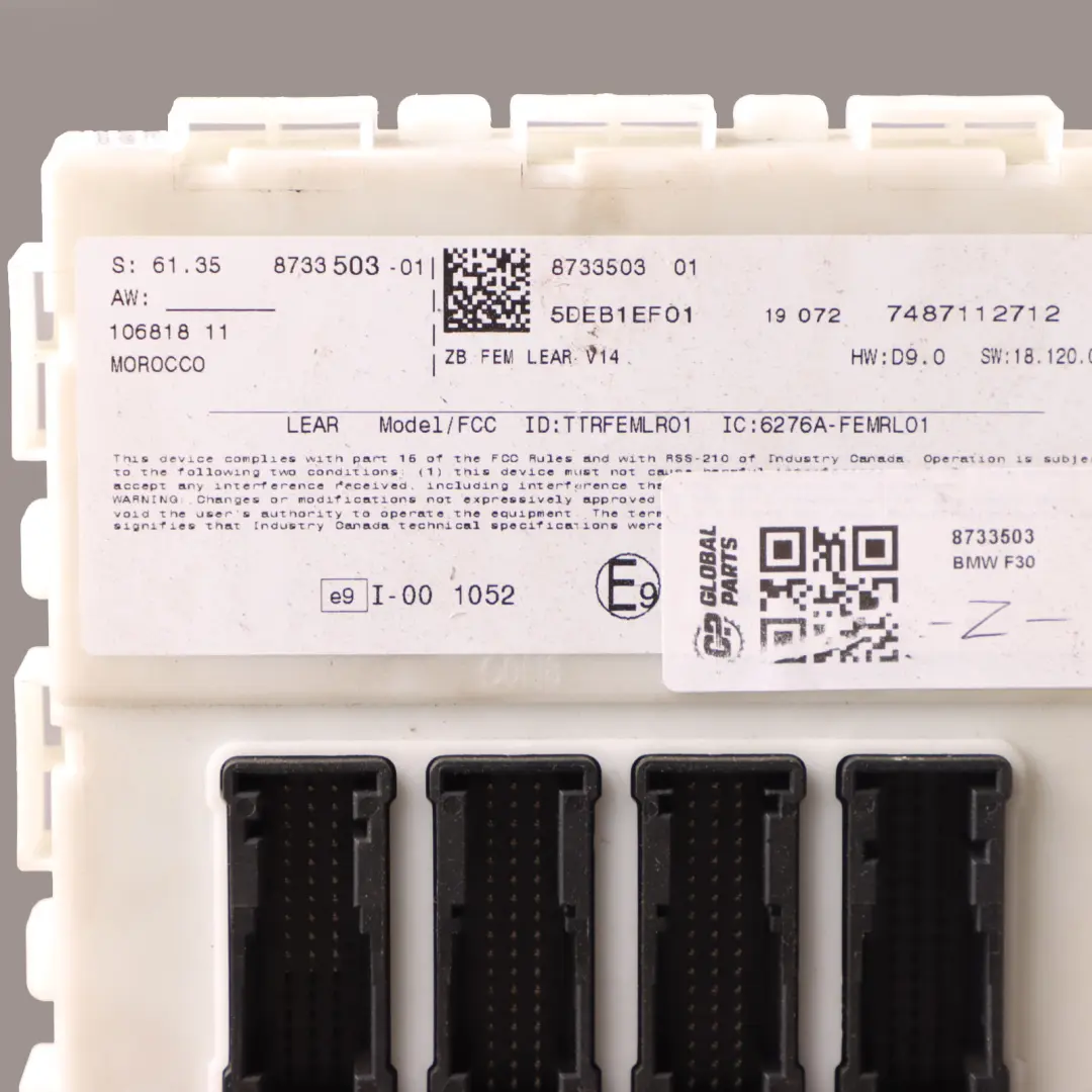 BMW F30 Fuse Box Front Body Control Module ECU BCM Unit - SKU 8733503 - Part number 8733503