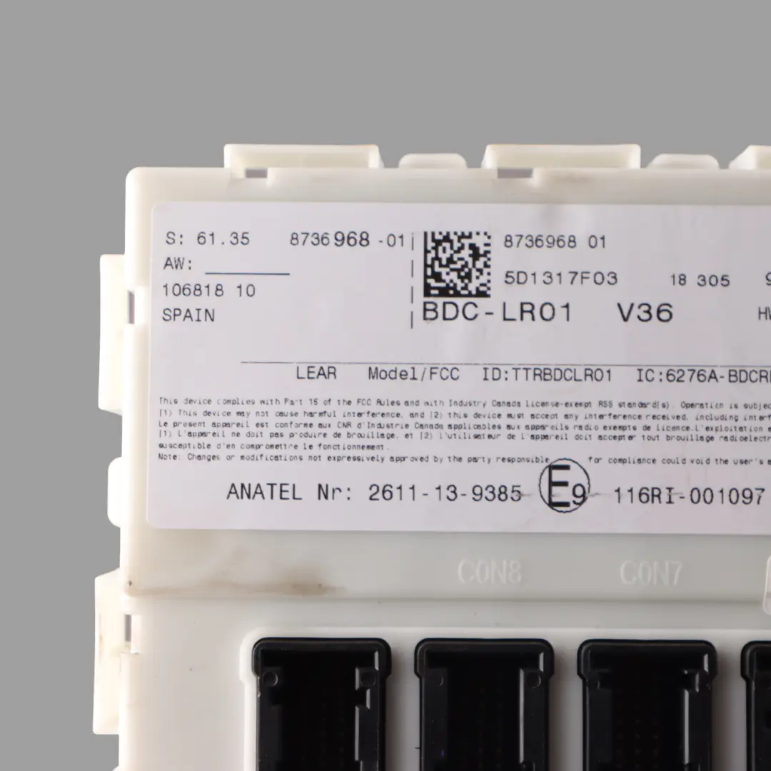 Module BCM Body Control Unit Module ECU to BMW F46 with Part number 8736968 BMW F46 Module BCM Body Control Unit Module ECU - SKU 8736968 - Part number 8736968