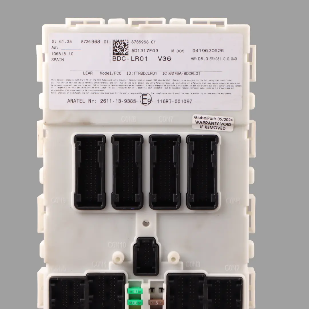 Module BCM Body Control Unit Module ECU to BMW F46 with Part number 8736968 BMW F46 Module BCM Body Control Unit Module ECU - SKU 8736968 - Part number 8736968