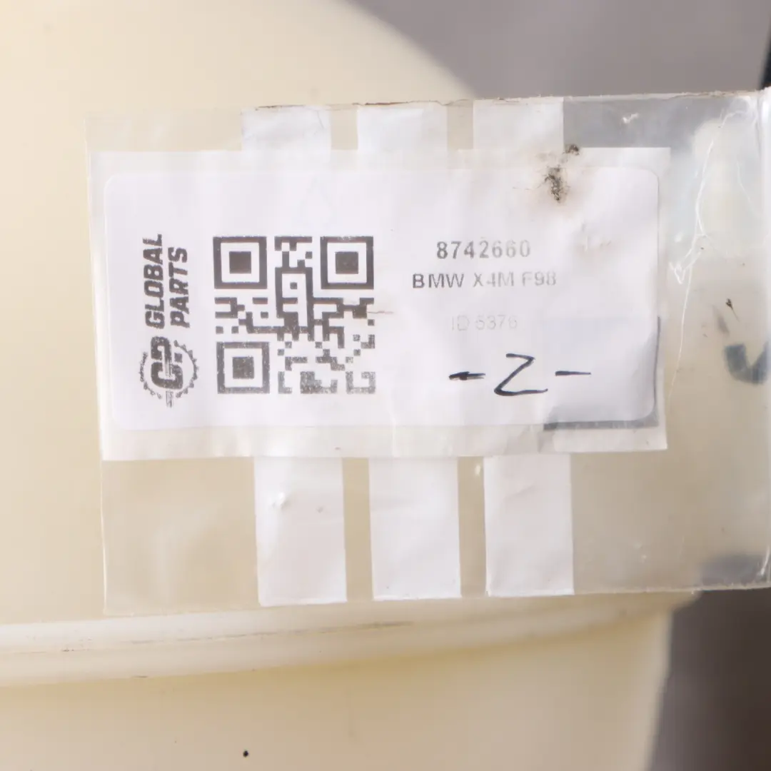 Expansion Tank BMW X3 G01 F97 X4M F98 Coolant Overflow Reservoir Bottle to with Part number 8742660 Expansion Tank BMW X3 G01 F97 X4M F98 Coolant Overflow Reservoir Bottle - SKU 8742660 - Part number 8742660