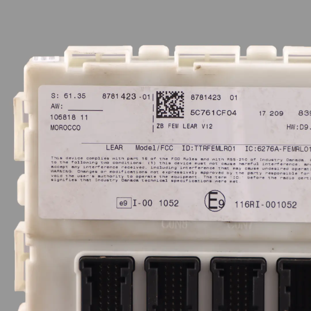 Fuse Box Front Body Control Module ECU BCM Unit to BMW F30 with Part number 8781423 BMW F30 Fuse Box Front Body Control Module ECU BCM Unit - SKU 8781423 - Part number 8781423