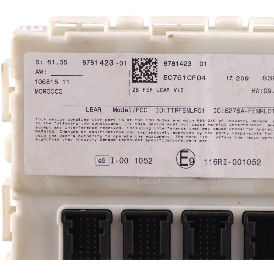 BMW F30 Moduł Sterownik BCM FEM - SKU 8781423 - Numer Części 8781423