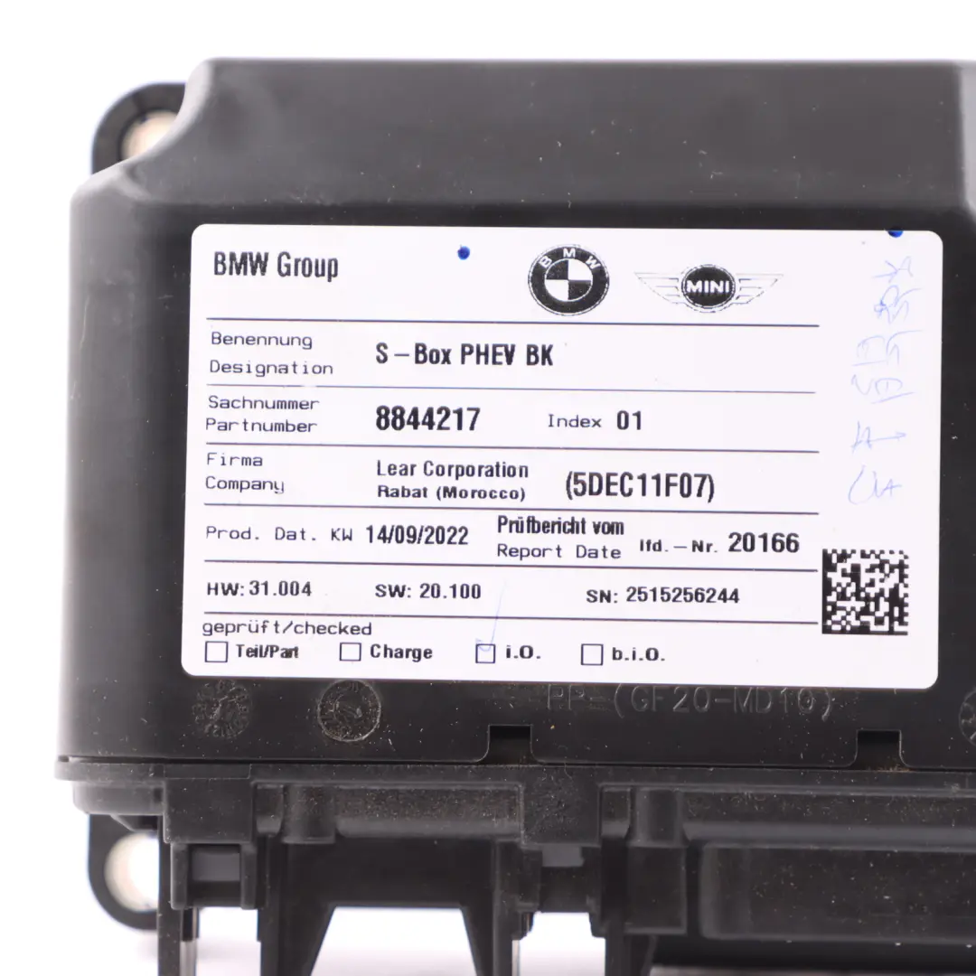 G38 G11 LCI G12 LCI High Voltage Battery Safety Box to BMW G20 G30 with Part number 8844217 BMW G20 G30 G38 G11 LCI G12 LCI High Voltage Battery Safety Box - SKU 8844217 - Part number 8844217