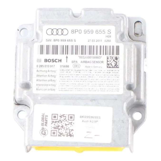 Bag Module Control Unit ECU SRS Module Unit to Audi A3 8P Air with Part number 8K0959655S Audi A3 8P Air Bag Module Control Unit ECU SRS Module Unit - SKU 8K0959655S - Part number 8K0959655S