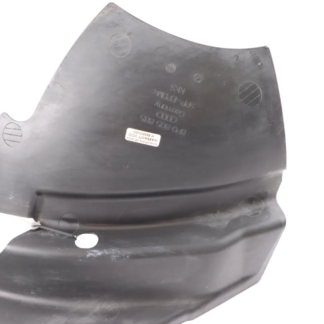 Front Wheel Housing Sound Absorber Mud Guard Left N/S to Audi A3 8P with Part number 8P0805885 Audi A3 8P Front Wheel Housing Sound Absorber Mud Guard Left N/S - SKU 8P0805885 - Part number 8P0805885