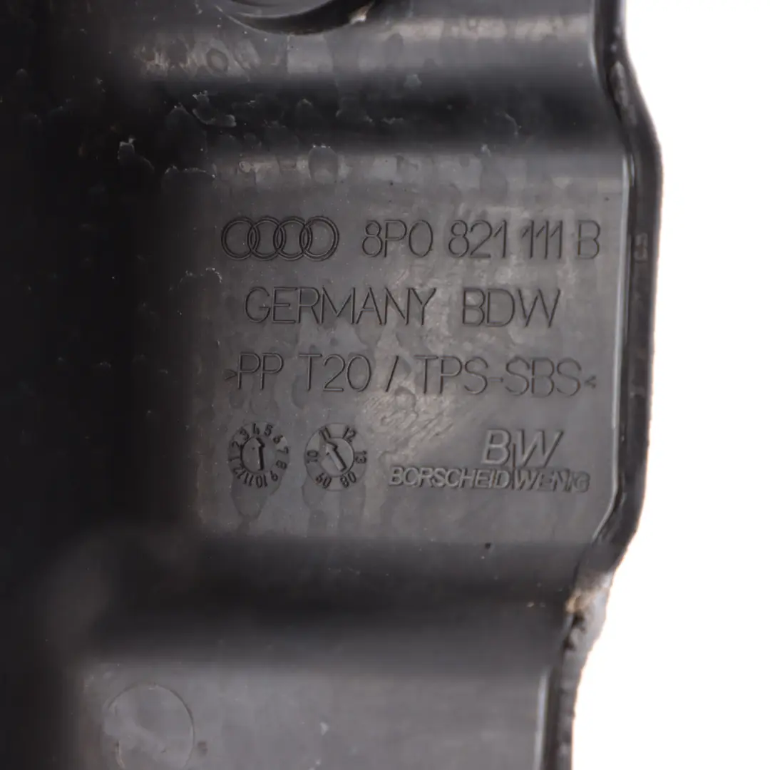 Audi A3 8P Guide Garniture Aile Intérieure Gauche Amortisseur Bruit - SKU 8P0821111B - Numéro de pièce 8P0821111B
