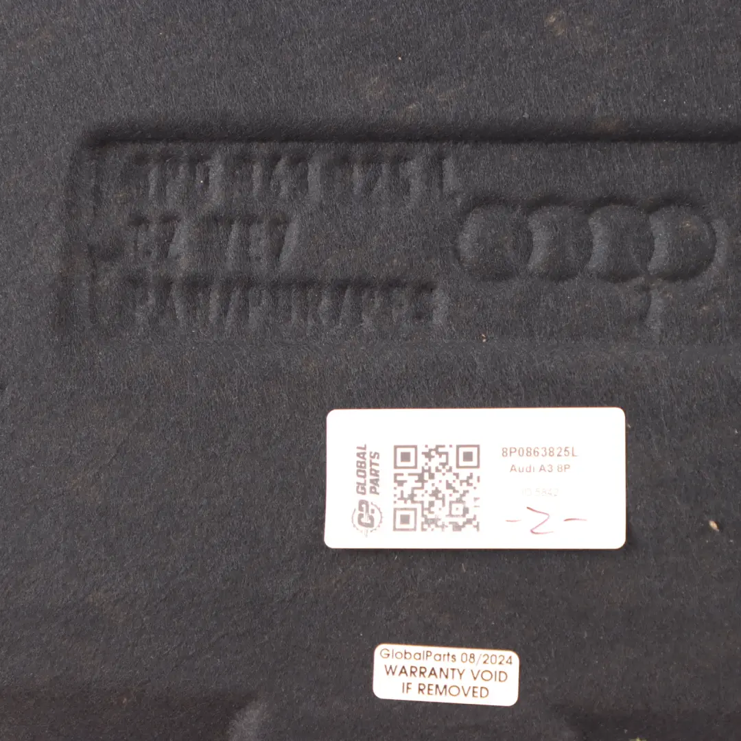 Audi A3 8P Capó Panel Aislante Cubierta - SKU 8P0863825L - Número de pieza 8P0863825L