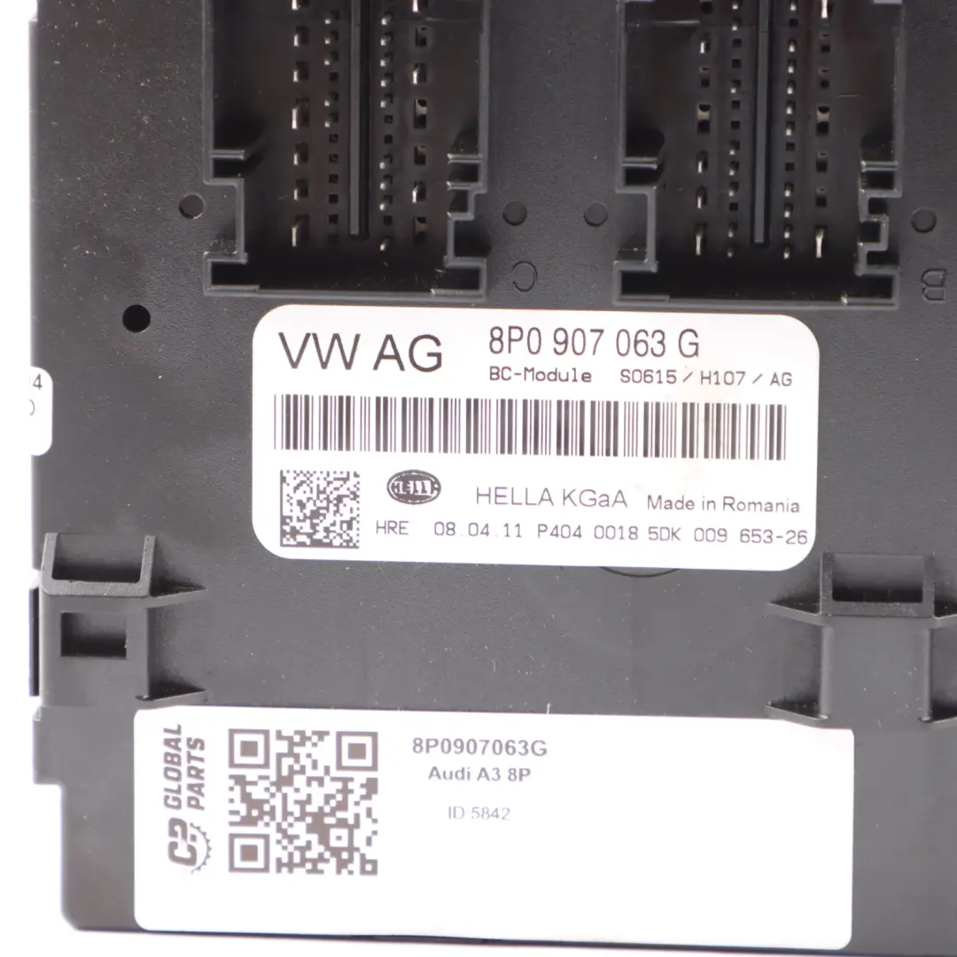 Unidad De Módulo De Control De Carrocería para Audi A3 8P con número de pieza 8P0907063G Audi A3 8P Unidad De Módulo De Control De Carrocería - SKU 8P0907063G - Número de pieza 8P0907063G