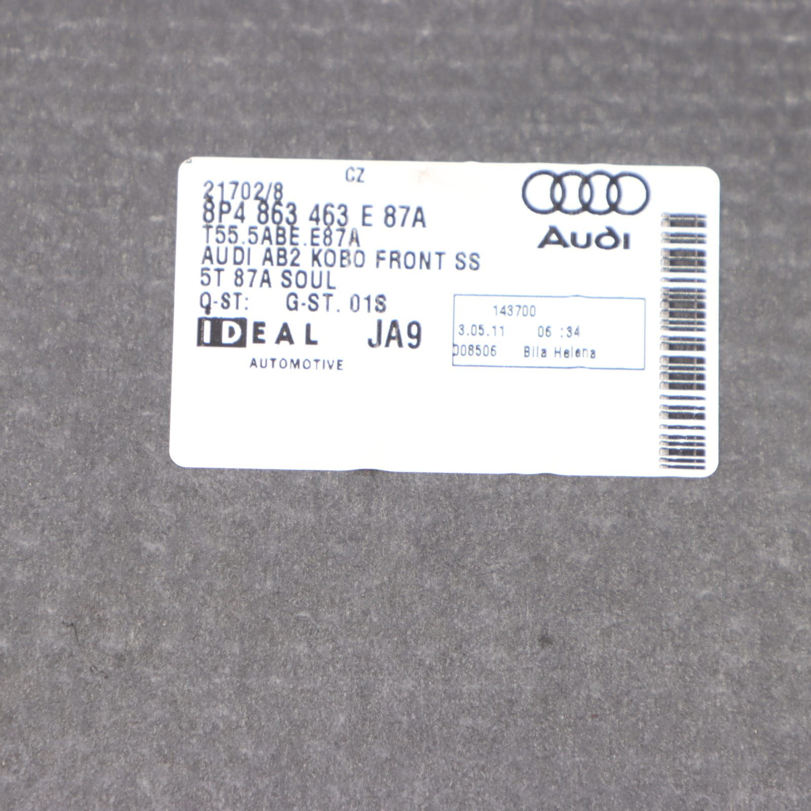 Tapis De Coffre AUDI A3 2 Phase 2 - Référence 8P0863463D - Occasion En Bon état