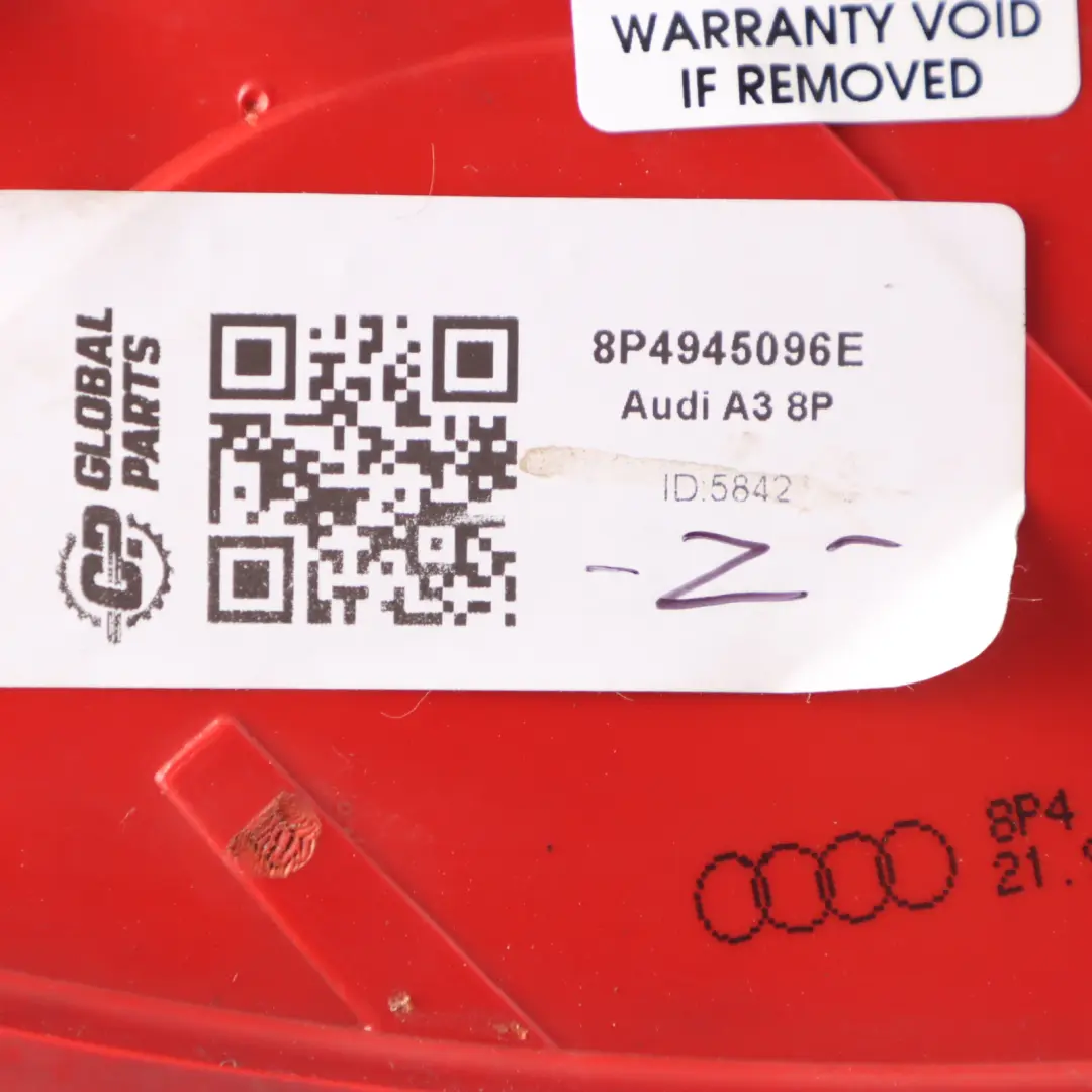 Audi A3 8P Rear Right O/S Tail Lamp Light Trunk Lid Tailgate Outer - SKU 8P4945096E - Part number 8P4945096E