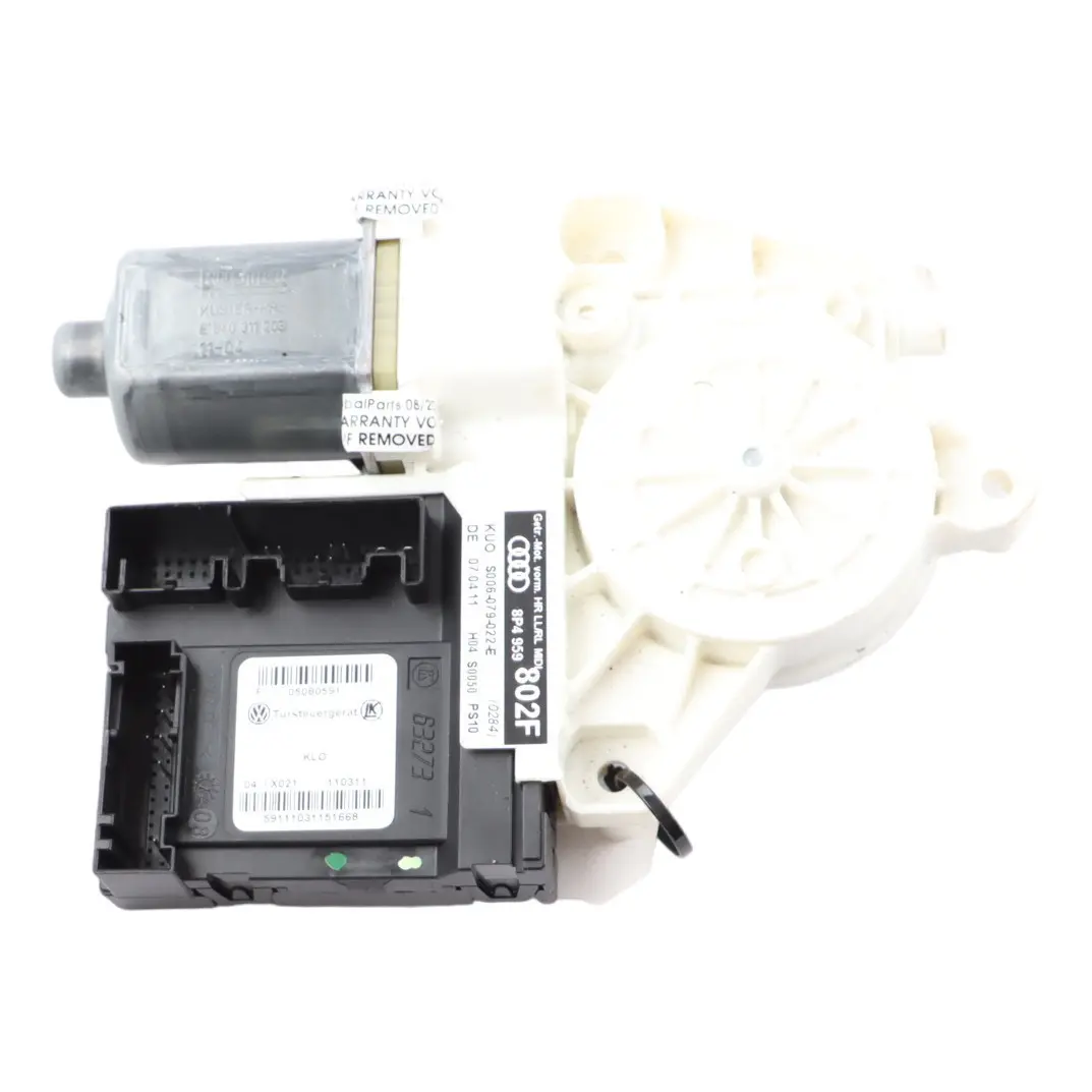  Moteur de régulateur de lève vitre de porte arrière droite Audi A3 8P - SKU 8P4959802F - Numéro de pièce 8P4959802F
