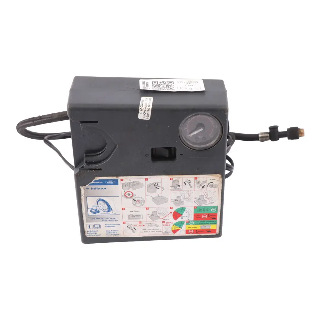 Tyre Inflator Air Compressor 8V2119G525AA to Ford Transit Fiesta Ka Mondeo Focus with Part number 8V21-19G525-AA Ford Transit Fiesta Ka Mondeo Focus Tyre Inflator Air Compressor 8V2119G525AA - SKU 8V21-19G525-AA - Part number 8V21-19G525-AA